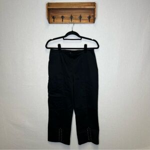 Joseph Ribkoff‎ | Black Pants with Studded Accents 10 Crop